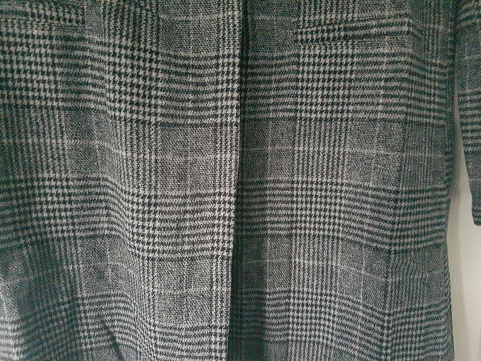 boohoo Check Collared Wool Look Coat Grey Size 12 - Image 4 of 4