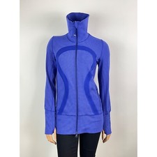 Lululemon Stride Full Zip Jacket Women's Size 6 Tonka Stripe Pigment Blue