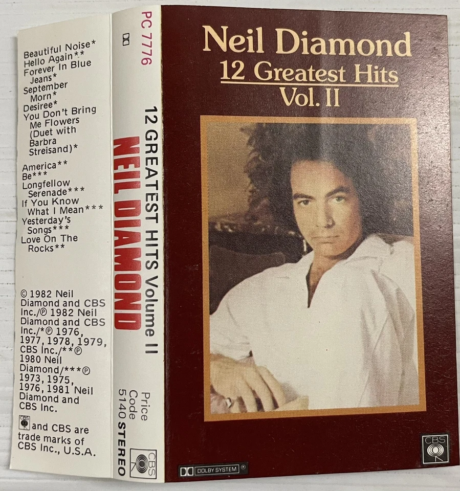 Neil Diamond 12 Greatest Hits Volume II Cassette Tape PC 7776 CBS Records 1982 - Image 4 of 4