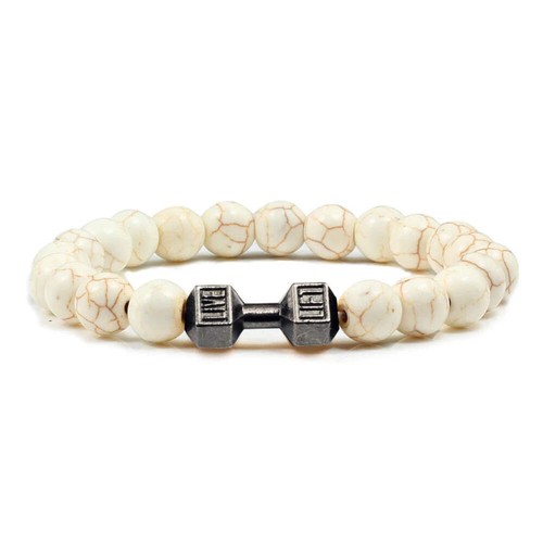 Gym Dumbbells Beads Bracelet Natural Stone Barbell Energy Weights Bracelets for - Picture 16 of 123