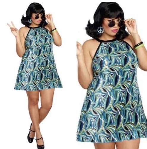 New In Package! Retro Mod Disco Hippie Dress Women’s Costume Size 1X