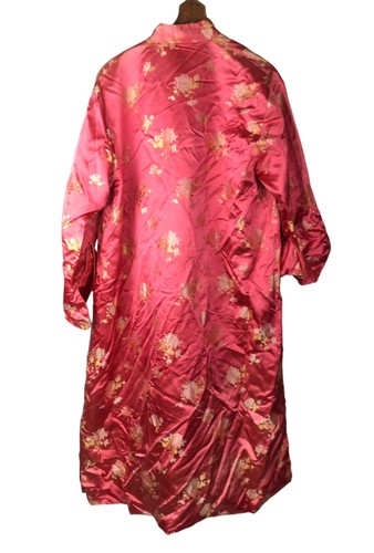Vintage House of Ming Red Silk Satin Japanese Kimono Duster Robe Medium - Picture 9 of 9