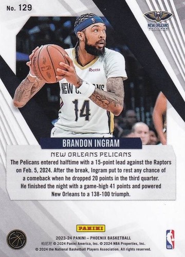2023-24 Panini Phoenix - Brandon Ingram #129 - Pelicans - Picture 3 of 3