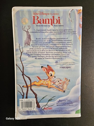Bambi Black Diamond Edition Walt Disney Classics (VHS, 1989) - Picture 2 of 4