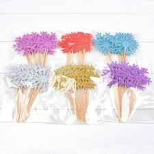 40 Pcs Multicolor Snowflake Cake Toppers Birthday Decor Kids Party Christmas