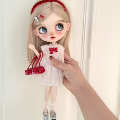 Blythe Doll Clothes Plush Knit Sweater Handmade for OB22 & OB24 Outfit