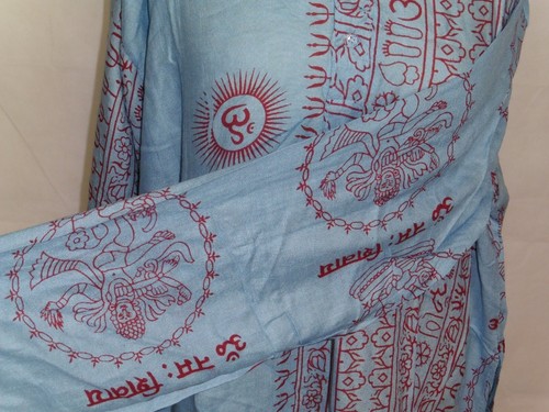 Hindu God Print Kurta Long Sleeve Shirt Ethnic Ganesh Krishna Natraj Om Shiva - Picture 19 of 48