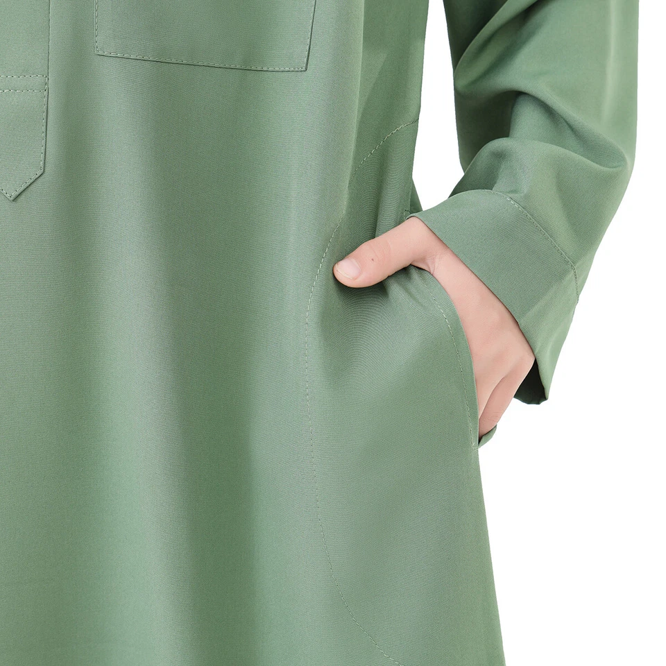 Dubai Musulmán Niños Niños Batas Thoub Thobe Kaftan Oración Islámica Abaya Saudi Jubba Foto 4 de 4