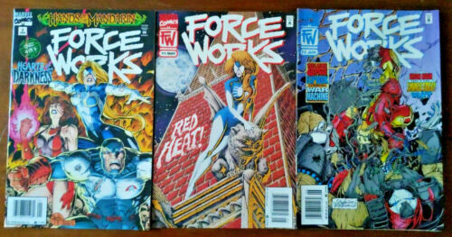 Force Works #7 11 & 12 - Newsstand Lot Scarlett Witch Spider-Woman Iron Man 1995 - Picture 1 of 2