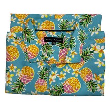 Riley Adams Hawaiian Pineapple Frangipani Men's Short Sleeve Larger Fit 2XL