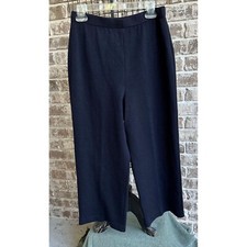 St John Collection Dress Pants Sz 10 Black Elastic Stretch Waist High Rise USA