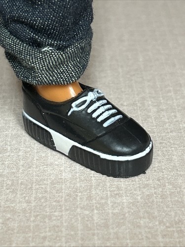 Vintage 90’s Ken Barbie Doll Black White Tennis Shoes Sneakers - Picture 2 of 8