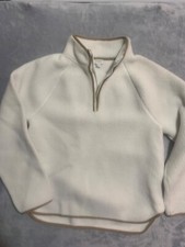 J Crew Polartec XL sherpa fleece half-zip pullover jacket ivory NWOT Preppy Mens
