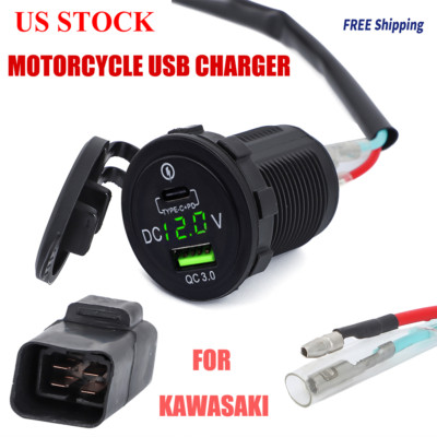 For Kawasaki Motorcycle USB Charger Versys650 VersysX300 Versys1000 Ninja400 650