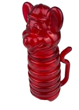 Showbiz Pizza Time Chuck E Cheese Vintage Red Blow Mold Plastic Bottle or Cup