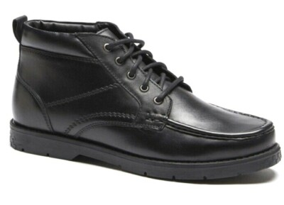 Neu Jungen Ben Sherman Cody Leder Schnürstiefel schwarz Größe UK Y 5,5 US 6,5