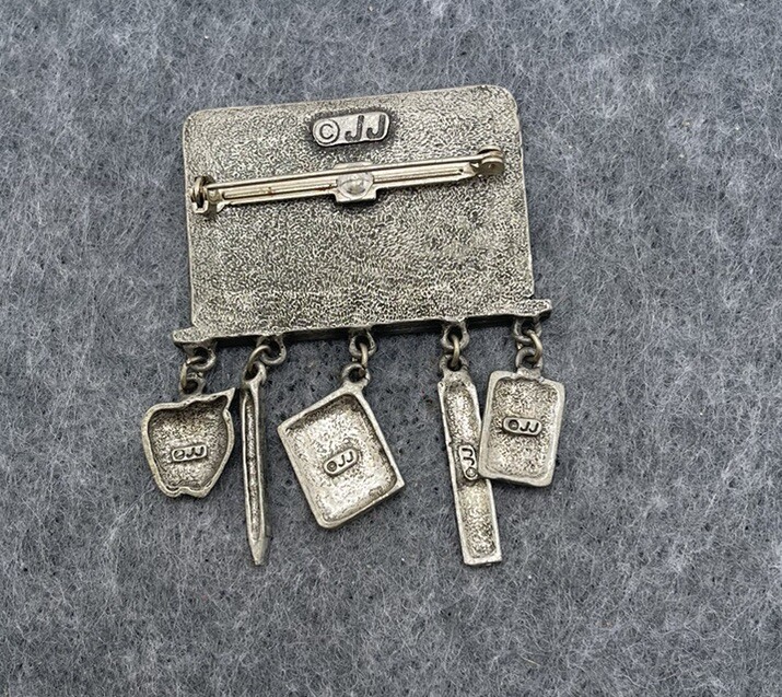 Vintage JJ Jonett Math Chalkboard Silver Tone Dangle Brooch Pin | eBay