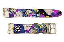 Swatch Replacement 17mm Plastic Watch Band Strap Art Design