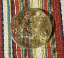Vintage Clear Glass Flower Frog 13 Hole