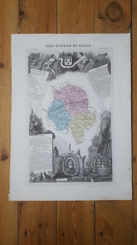 Lot of 10 French Department Prints from Atlas National Illustre Levasseur c1870 - Picture 10 of 11