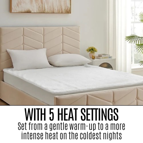 Ovela Fully Fitted Electric Blanket White Throw Rug Winter Cover Warmer Queen AU - Picture 5 of 12