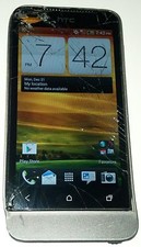 HTC One V 4GB GrayUnknown Carrier CDMA Smartphone Cracked Glass