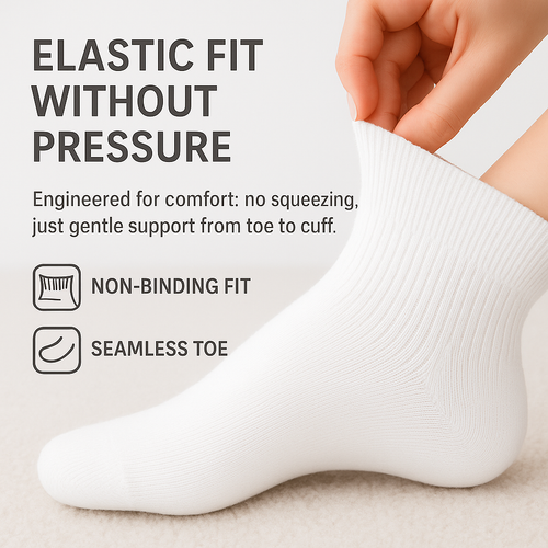 Calcetines tobilleros para diabéticos para mujer 3 pares de algodón suave sin ataduras - Imagen 23 de 25
