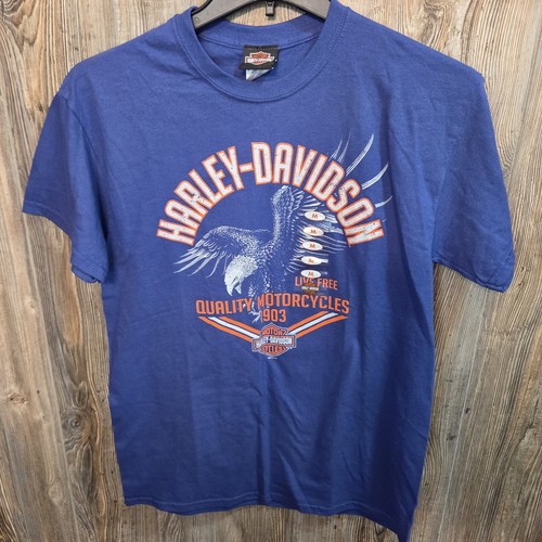 Harley Davidson Deadstock NEW Rapid City SD Black Hills Blue T-shirt Sz Med