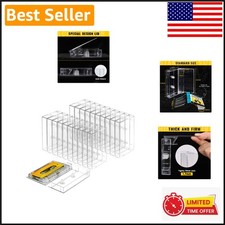 25-Pack Clear Plastic Audio Cassette Storage Cases - Stackable Retro Organizer
