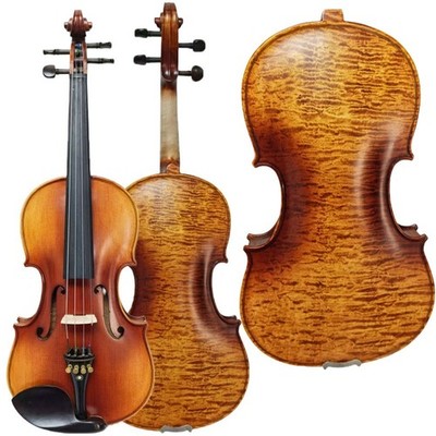 Nice flames Beautiful Violin 4/4 Full size. Spruce Maple wood, Loud Mellow Sound
