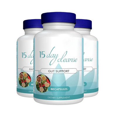 3-Pack 15 Day Cleanse Gut Support - Daily Gut & Colon Support Capsules -180 Caps