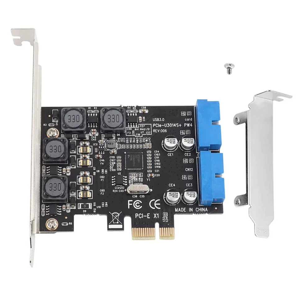 NEW PCIE to Internal 2 Port 19Pin Header 4 Port USB 3.0 Expansion Card 8cm Low - Image 2 of 4