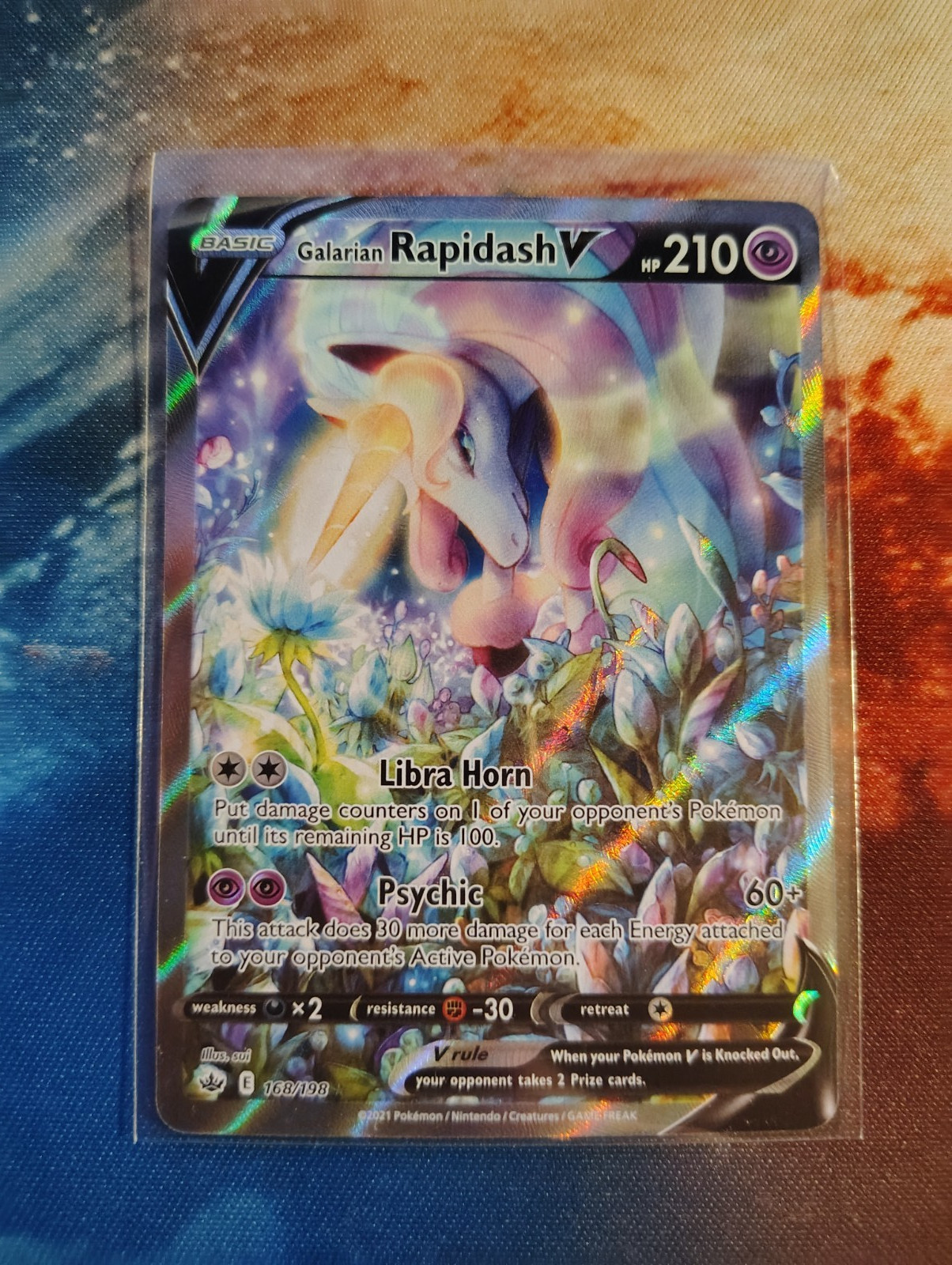 POKEMON TCG Galarian Rapidash V 168/198 Chilling Reign Alternate Art Holo - NM/M