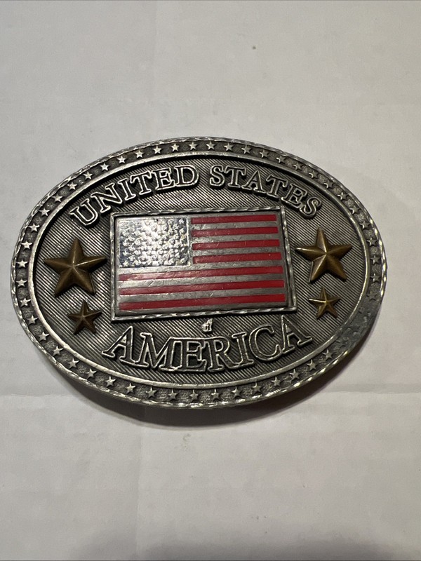 USA FLAG STAR SPANGLED BANNER  BELT BUCKLE