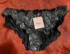 Image of Boux Avenue Black Mix Sparkly Ruffle Brief Size 8 BNWT