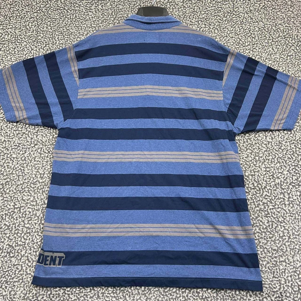 Polo Independent Hombre Extra Grande Azul Rayas Manga Corta Cuello XL Foto 2 de 4