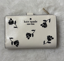 NWT Kate Spade Medium Compact Bifold Wallet Floral Embellishment Meringue Multi