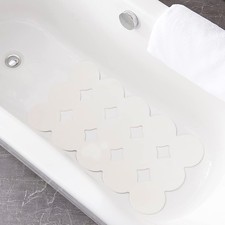 Patented Non Slip Bathtub Mat Shower Bath Mats with 28x16 inch, Circle-white