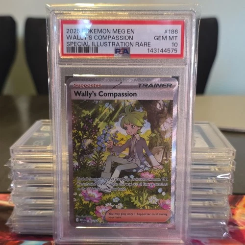 🔥£1 START🔥 2025 Pokemon TCG Mega Evolution #186 Wally's Compassion PSA 10