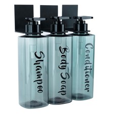 16.9oz Shampoo Dispenser for Shower Wall 3 Chamber Drill Free and Conditioner