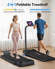 Walking Pad with Incline and Handle Bar, Foldable Treadmill for Home