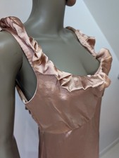 BNWT Topshop ruffle cami midii dress with cross back in blush-Pink S12 WEDDING