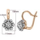 14k Rose and white Gold Lab Grown Diamond Vintage style Tulpan Earrings #E1815 — photo 3