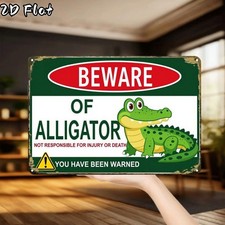 Tin Metal Signs Home D cor Beware of Alligator Creative Garage Decoration