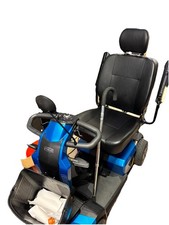 Pride 4-Wheeled Blue Mobility Scooter with Basket, Headrest, Armrests