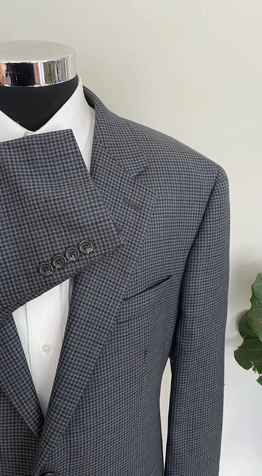 Chaqueta Abrigo Deportivo Ralph Lauren Para Hombres Dos Botones Lana Tweed Talla 46R Foto 4 de 4