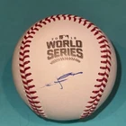 DEXTER FOWLER (Cubs) Signed Official 2016 WORLD SERIES Baseball Beckett (BAS)