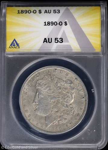 1890-O $1 Morgan Silver Dollar ANACS AU 53