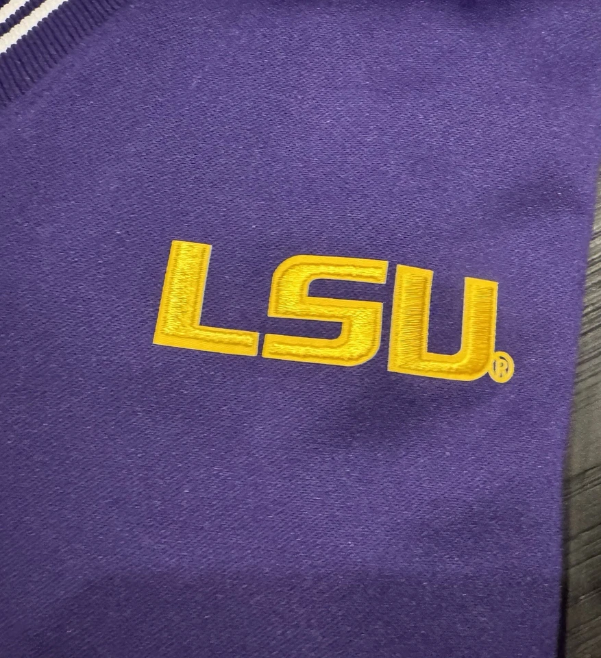 NWT Antigua LSU Long Sleeve Knit V-neck Purple Sweater Women’s Size Large NEW - Image 3 of 4