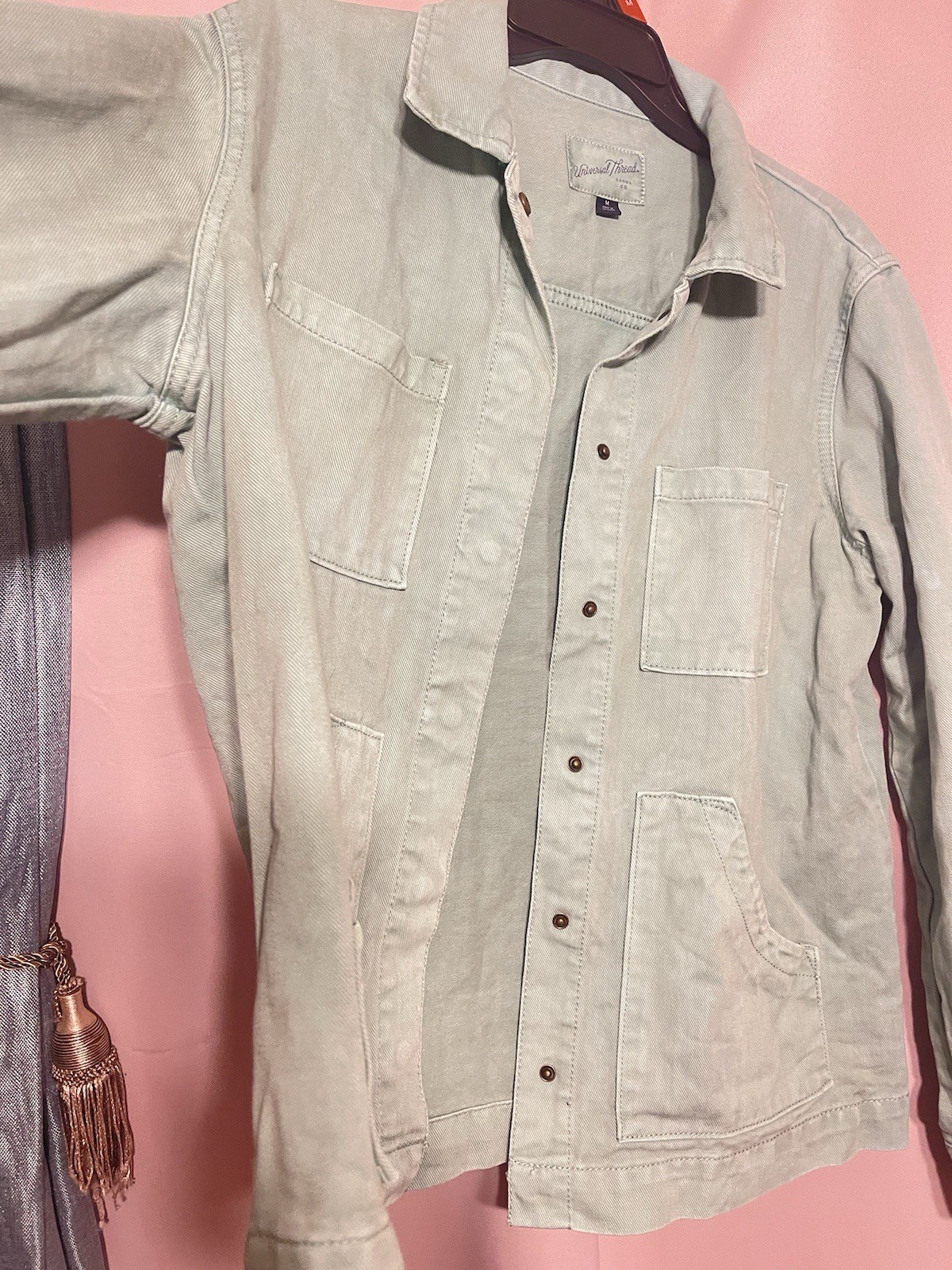 Universal Thread Light Green Utility Jacket Butto… - image 4